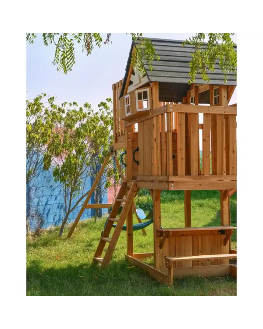 ARABIAN LEOPARD WOODEN SWING SET  aleemaz.com