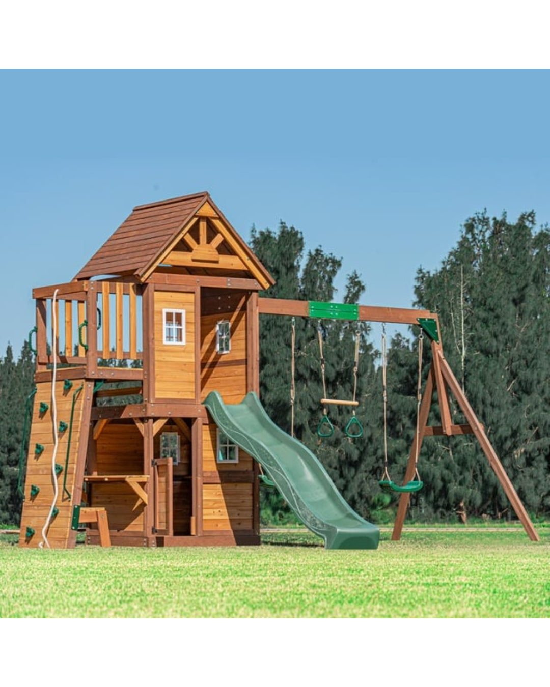 Kazbek Wooden Swing Set  aleemaz.com