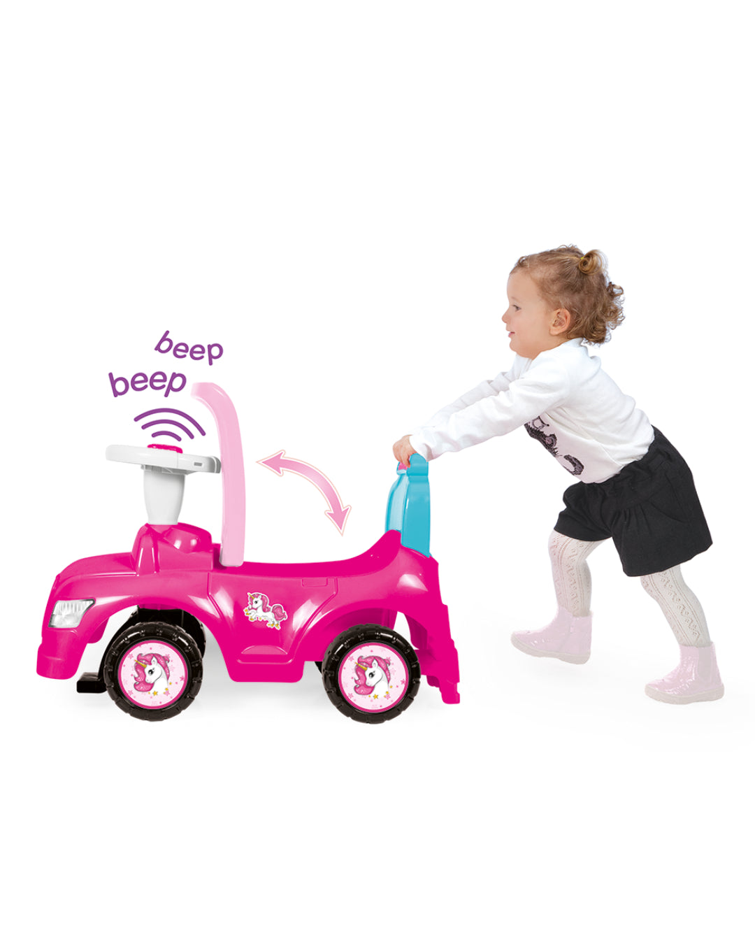 UNICORN STEP CAR 2IN1 PINK aleemaz.com 