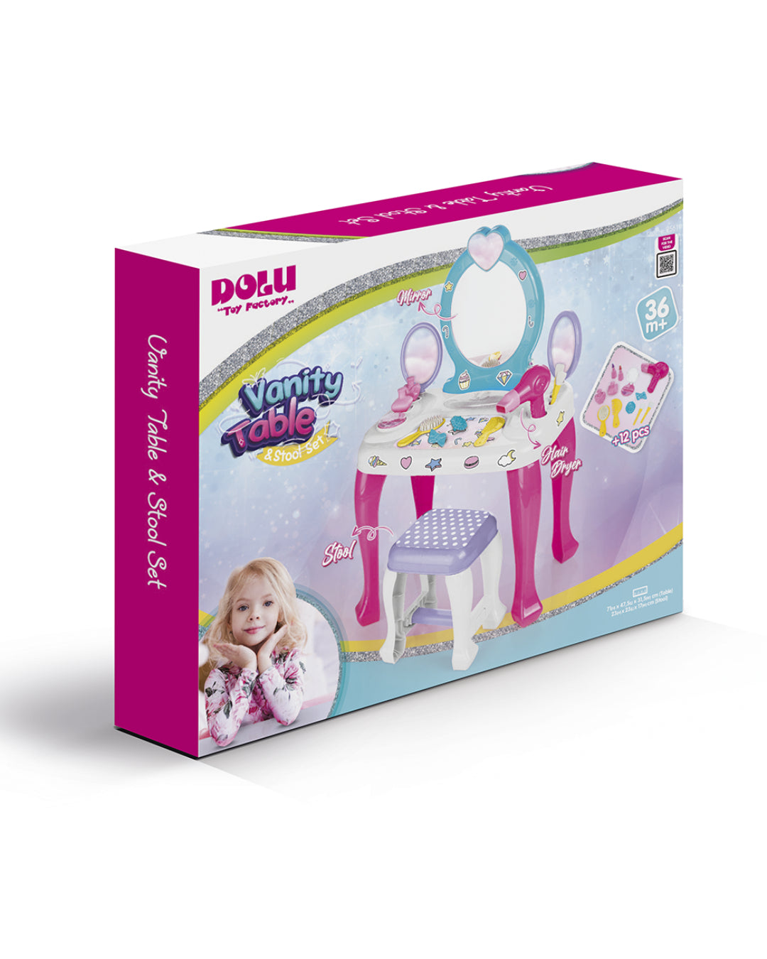 UNICORN VANITY TABLE & STOOL SET aleemaz.com 