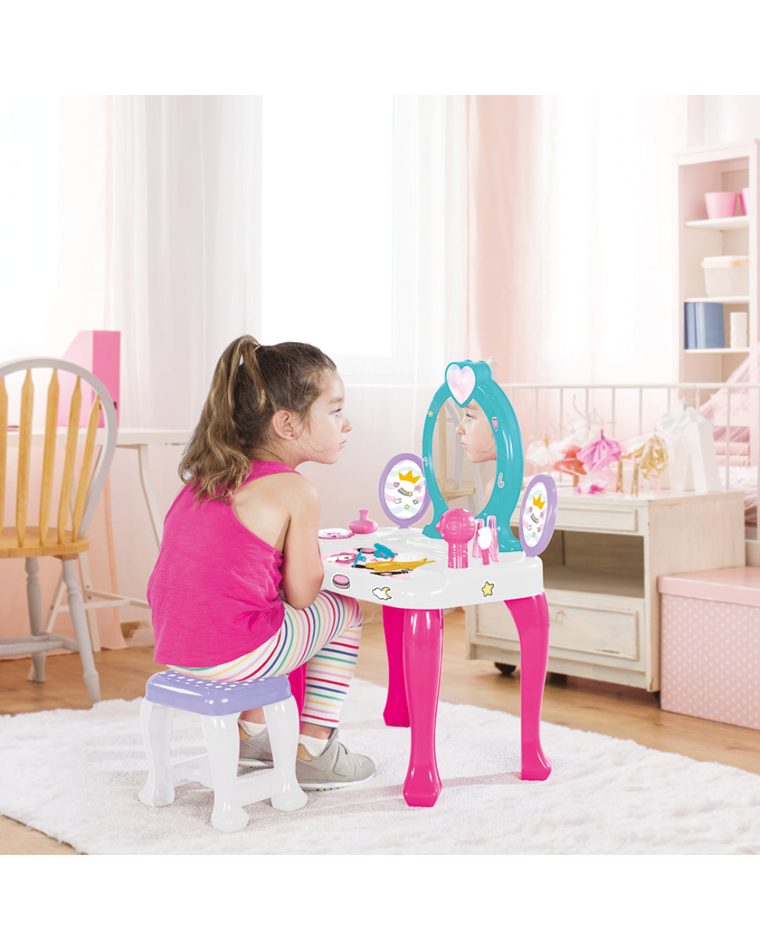 UNICORN VANITY TABLE & STOOL SET aleemaz.com 