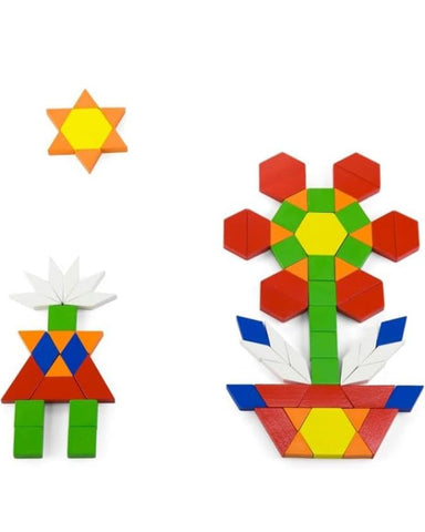Geometric Wood Pattern Blocks aleemaz.com 