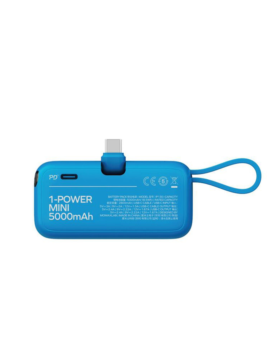 MOMAX 1-POWER MINI 5000mAh 3IN1 POWER BANK WITH USB-C PLUG