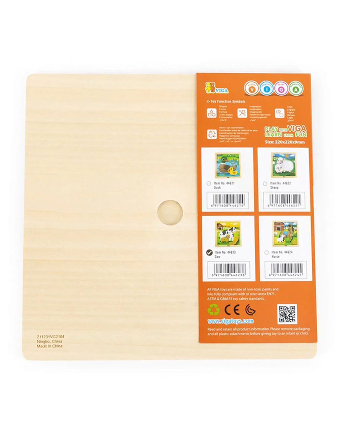 Wooden Knob Puzzle: Sea Animals - Viga