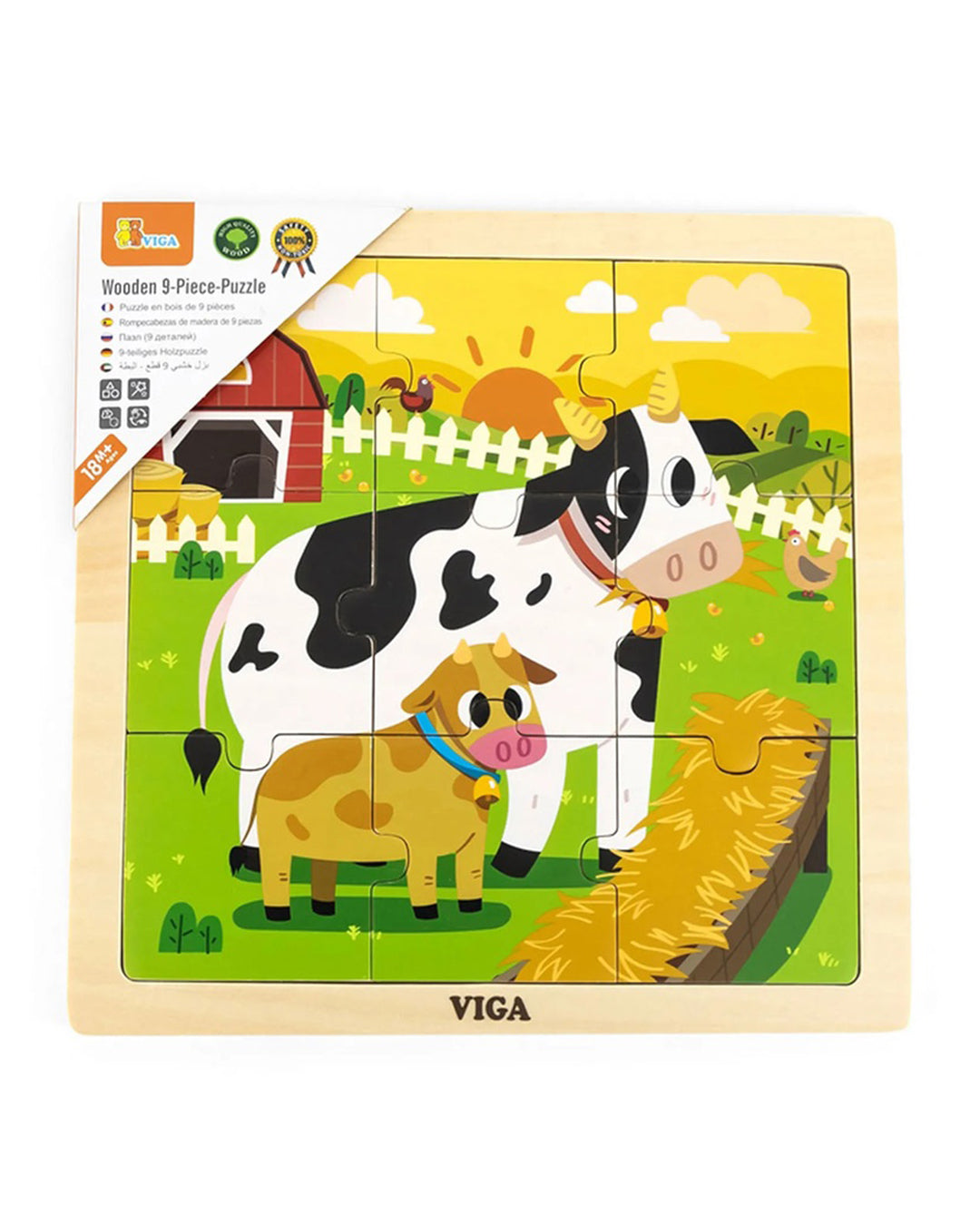 Wooden Knob Puzzle: Sea Animals - Viga