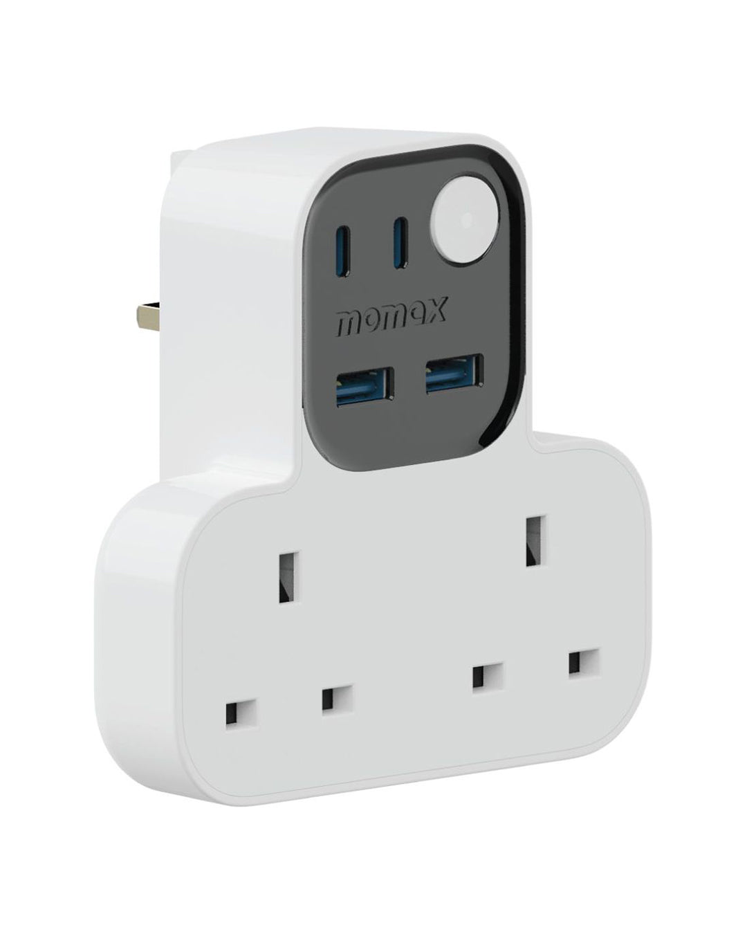 MOMAX 1-CHARGER WORK FLOW T-SHAPED EXTENTION 2 SOCKET WITH USB