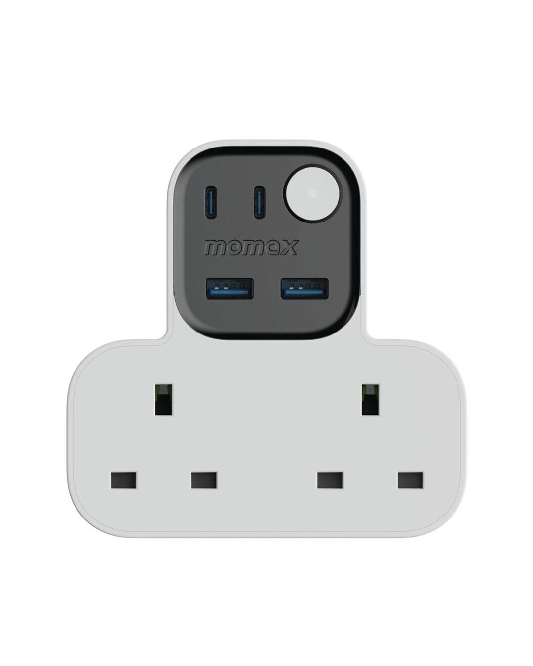 MOMAX 1-CHARGER WORK FLOW T-SHAPED EXTENTION 2 SOCKET WITH USB