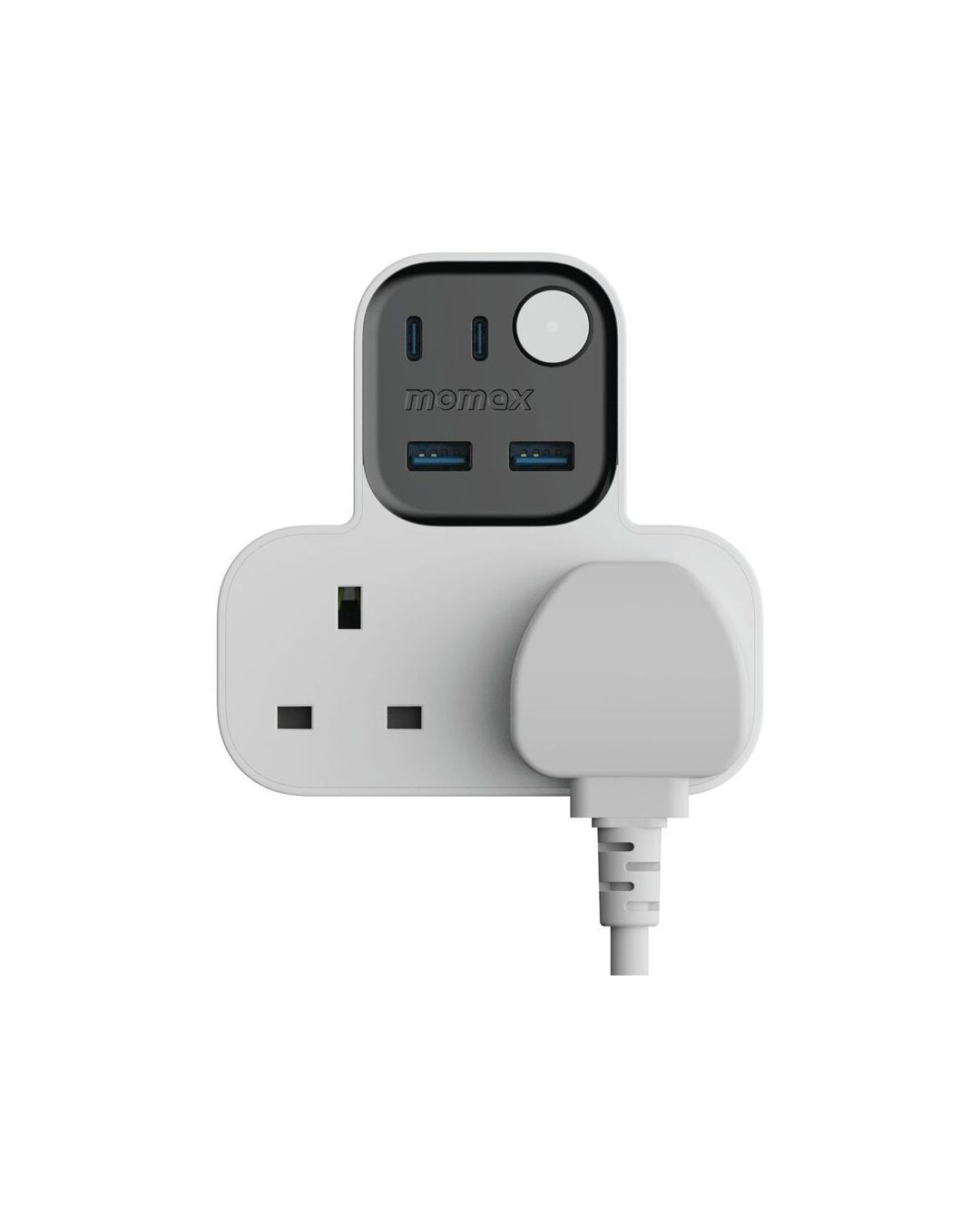 MOMAX 1-CHARGER WORK FLOW T-SHAPED EXTENTION 2 SOCKET WITH USB