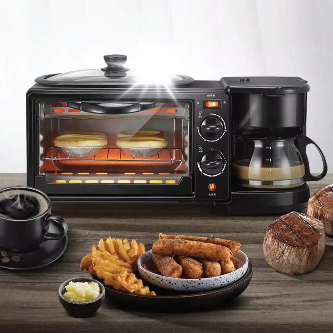 Rako 3 in1 Breakfast Maker - Fying Pan ,Coffee Maker ,Toaster Oven