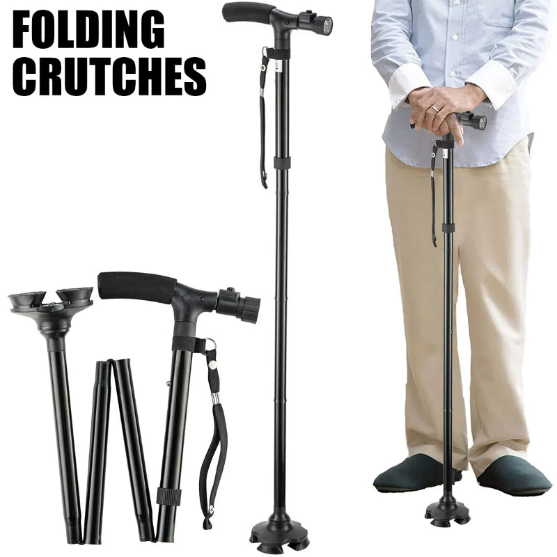 Folding Cane with LED Light aleemaz.com