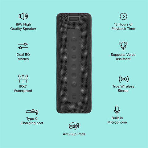 Xiaomi Mi 16W Portable Bluetooth Speaker - Black aleemaz.com